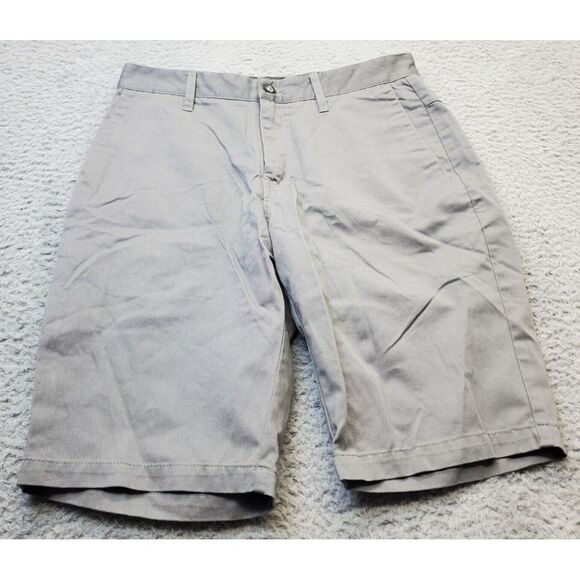Volcom Corpo Class Chino Shorts Men Size 30 Gray Cotton Low Rise Flat Front Logo - Picture 1 of 9